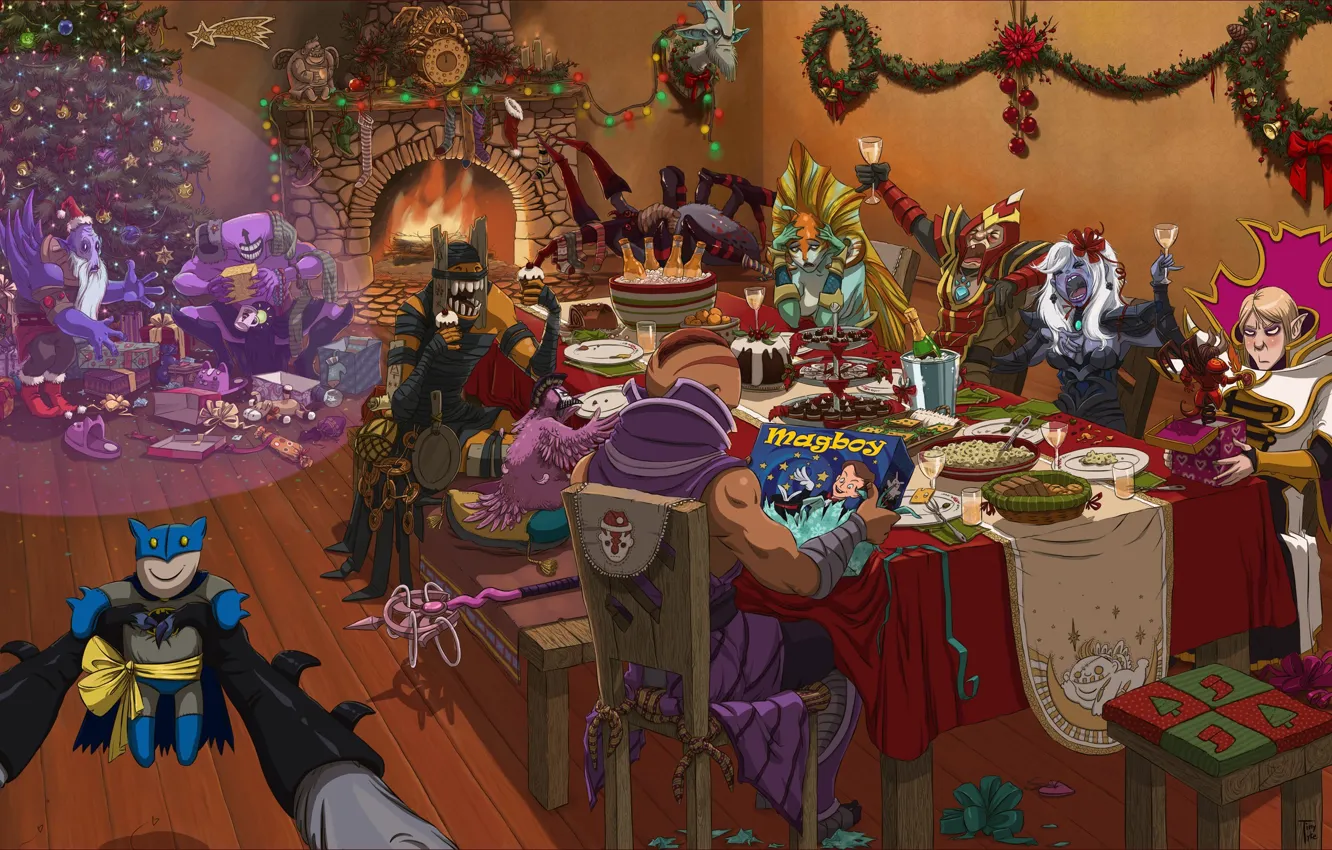 Photo wallpaper new year, hero, dota2, Void, Invoker, Magina