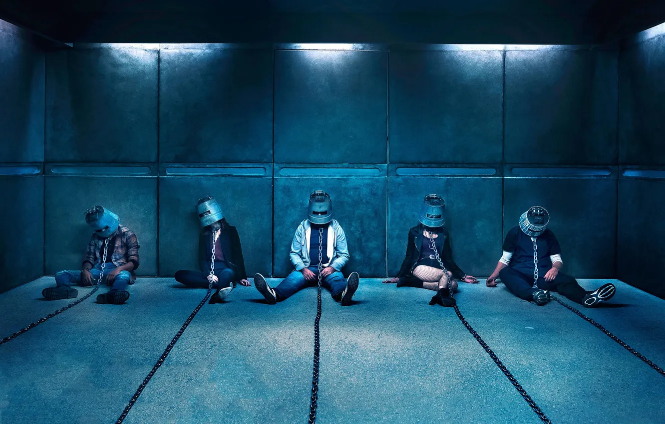 Photo wallpaper the film, chain, saw, Saw, horror, prisoner