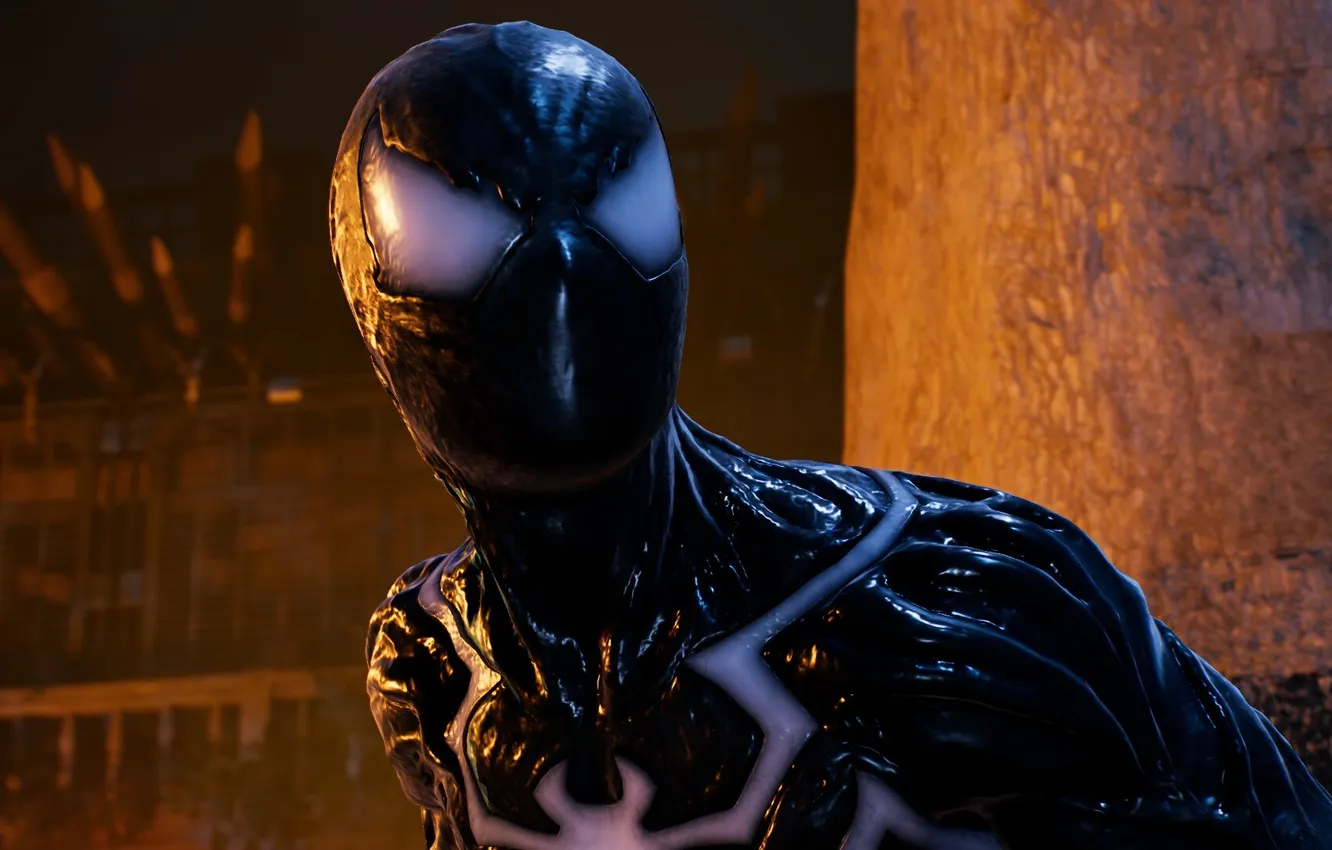 Photo wallpaper Symbiote, black suit, Marvel Spider Man 2