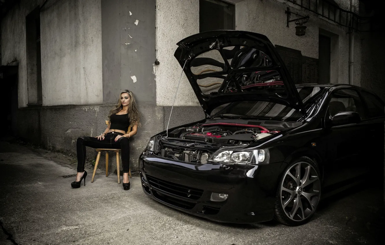 Photo wallpaper girl, girl, sexy, car, model, Veronika Klimovits, Veronica Klimovic