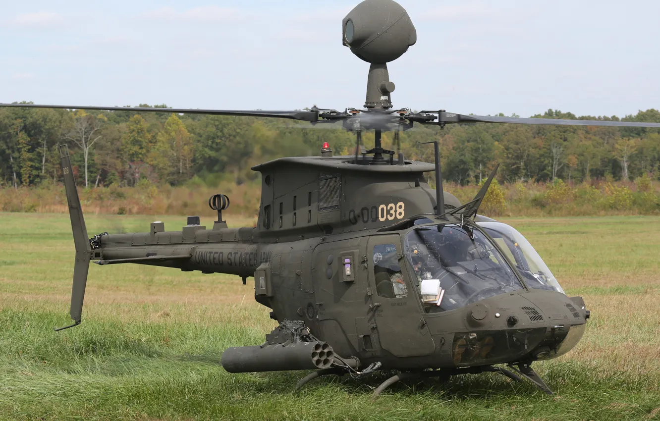 Photo wallpaper field, aviation, helicopter, blades