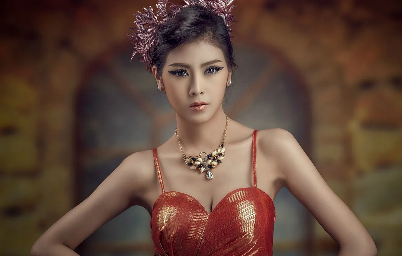 Photo wallpaper decoration, beauty, neckline, Asian, cutie, asian, cutie, asian girls