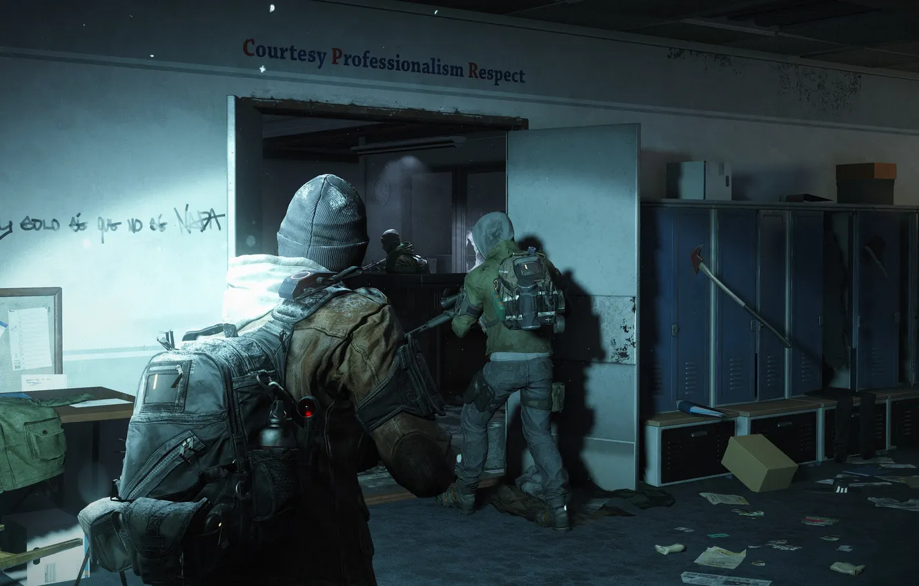 Photo wallpaper winter, the city, war, soldiers, New York, The Division