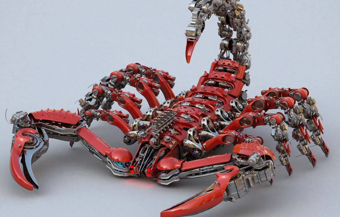 Photo wallpaper metal, design, Scorpio, details