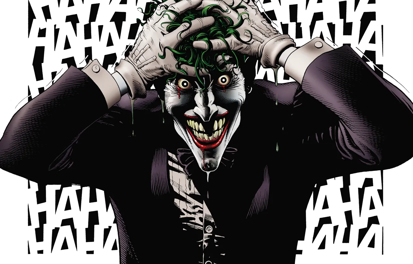 Photo wallpaper laughter, Joker, Batman, comic, Joker, DC Comics, Madness, The Killing Joke
