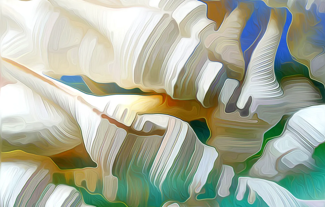 Photo wallpaper line, abstraction, paint, sink, shell