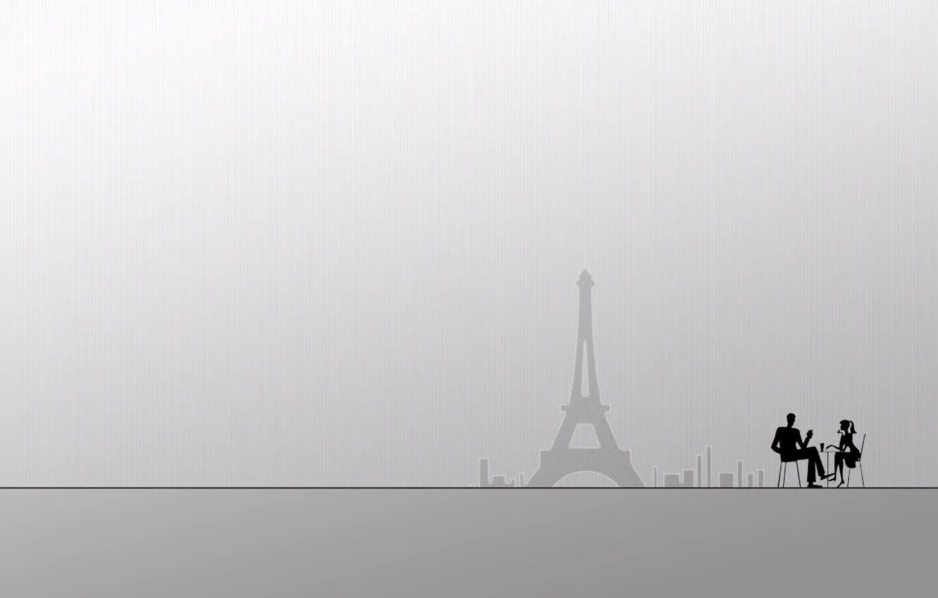 Photo wallpaper white, girl, the city, creative, background, Paris, people, minimalism