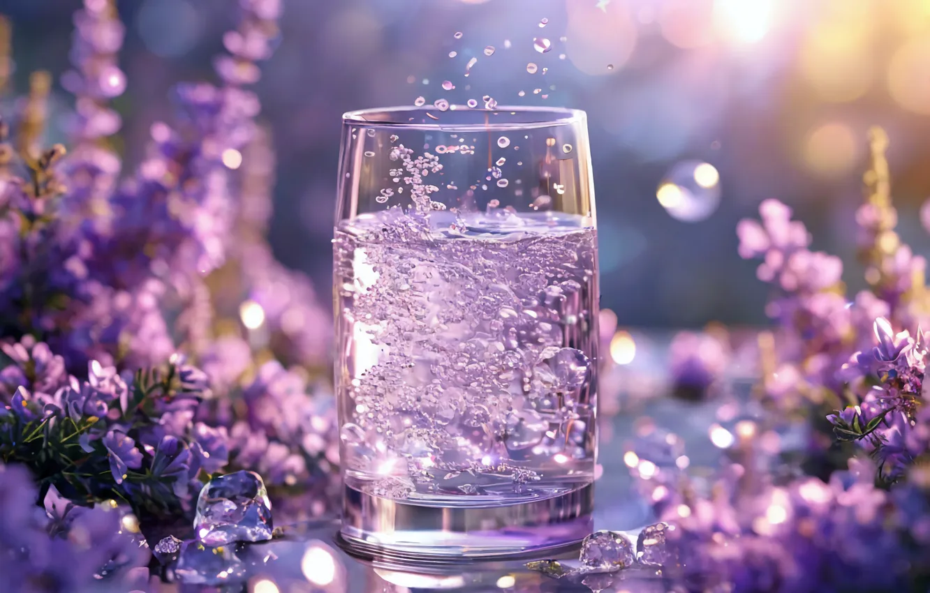 Photo wallpaper purple, summer, flowers, glass, spring, lavender, lavender