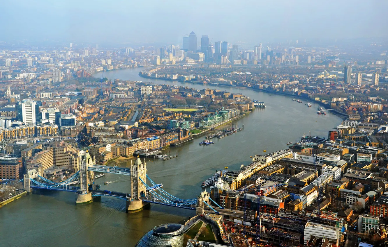 Photo wallpaper bridge, river, England, London, panorama, Thames, Tower bridge, Tower Bridge