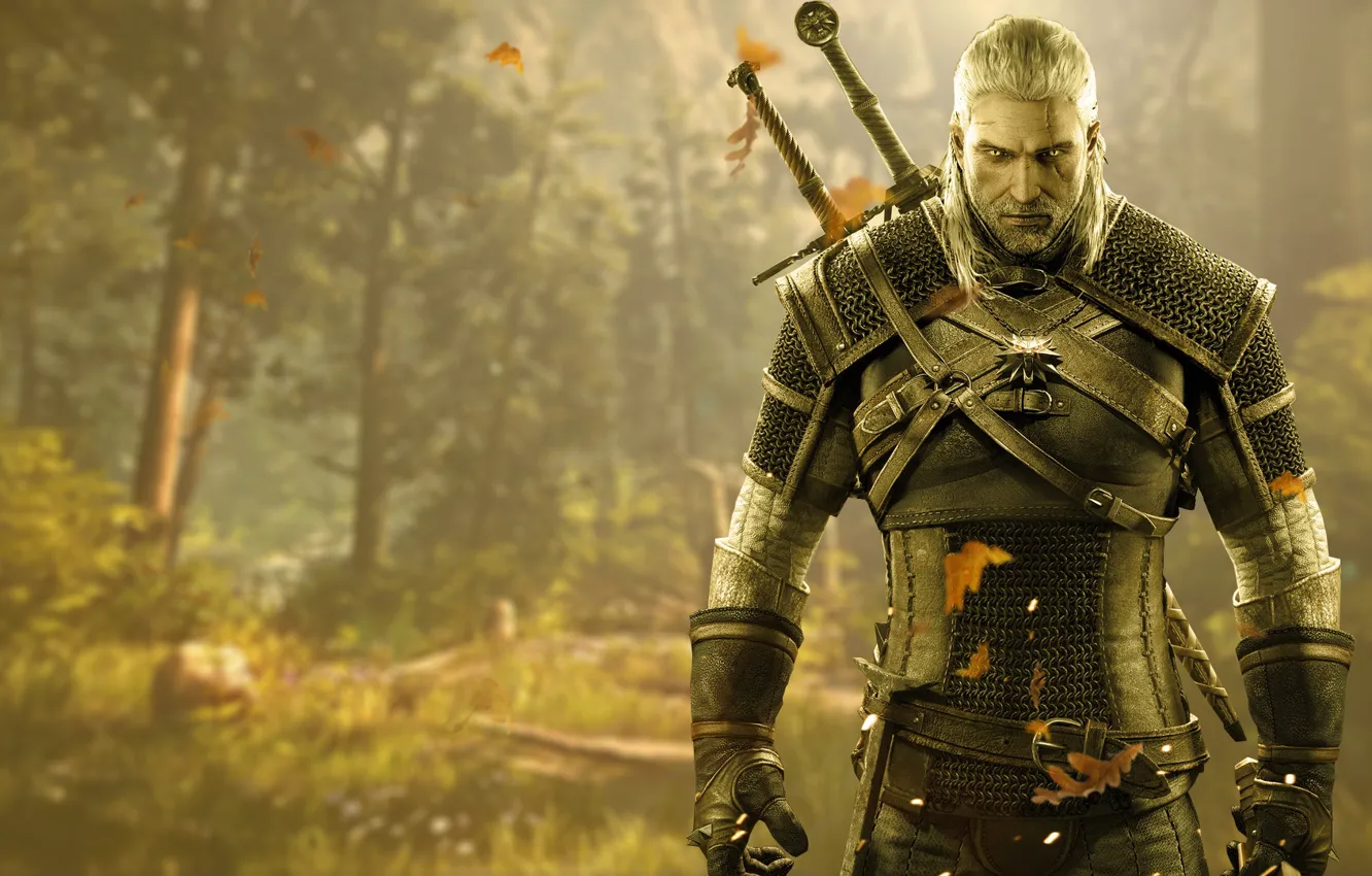 Photo wallpaper autumn, The Witcher, Witcher, Geralt of Rivia, witcher 3 : wild hunt