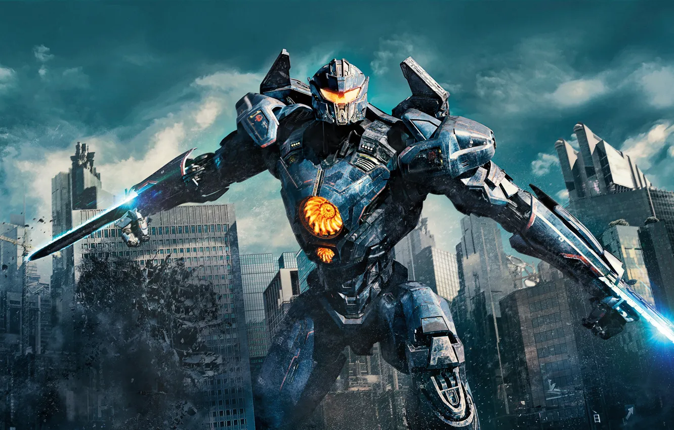 Photo wallpaper Action, fantasy, soldiers, Robots, Legendary Pictures, big, Machine, sci-fi