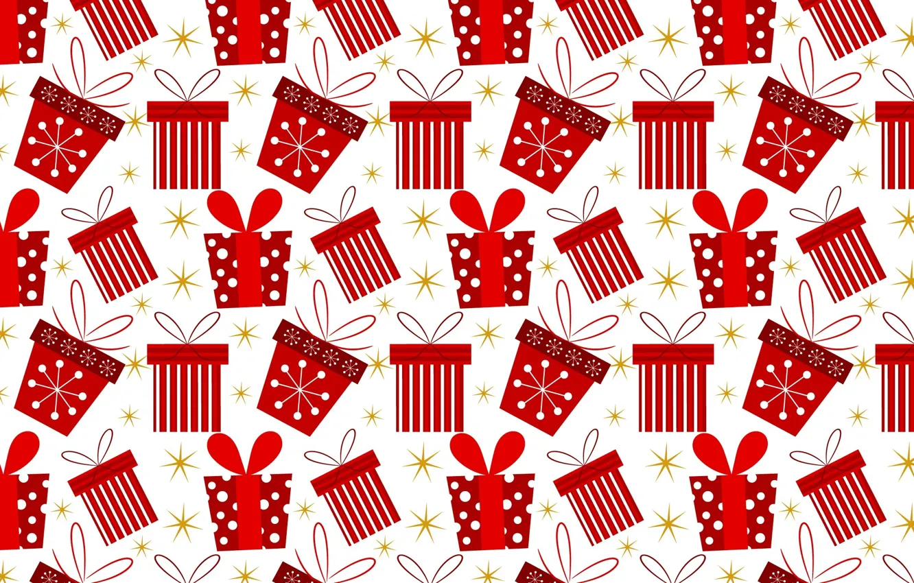 Photo wallpaper stars, snowflakes, box, gift, figure, new year, texture, tape