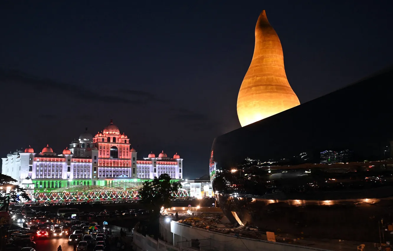 Photo wallpaper India, Hyderabad, Hyderabad, Telangana, Telangana Secretariat, Telangana, Telangana Secretariat