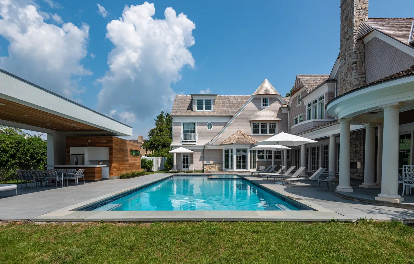 Photo wallpaper Villa, pool, architecture, terrace, exterior