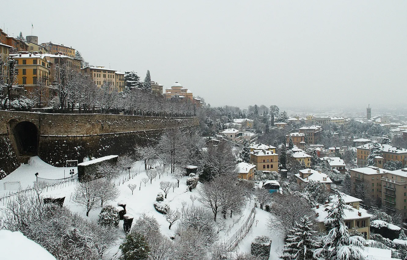 Photo wallpaper winter, snow, Italy, panorama, Italy, panorama, winter, snow