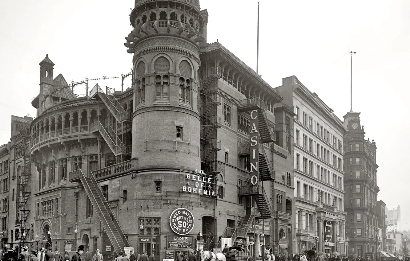 Photo wallpaper house, retro, street, USA, casino, 1900-the year