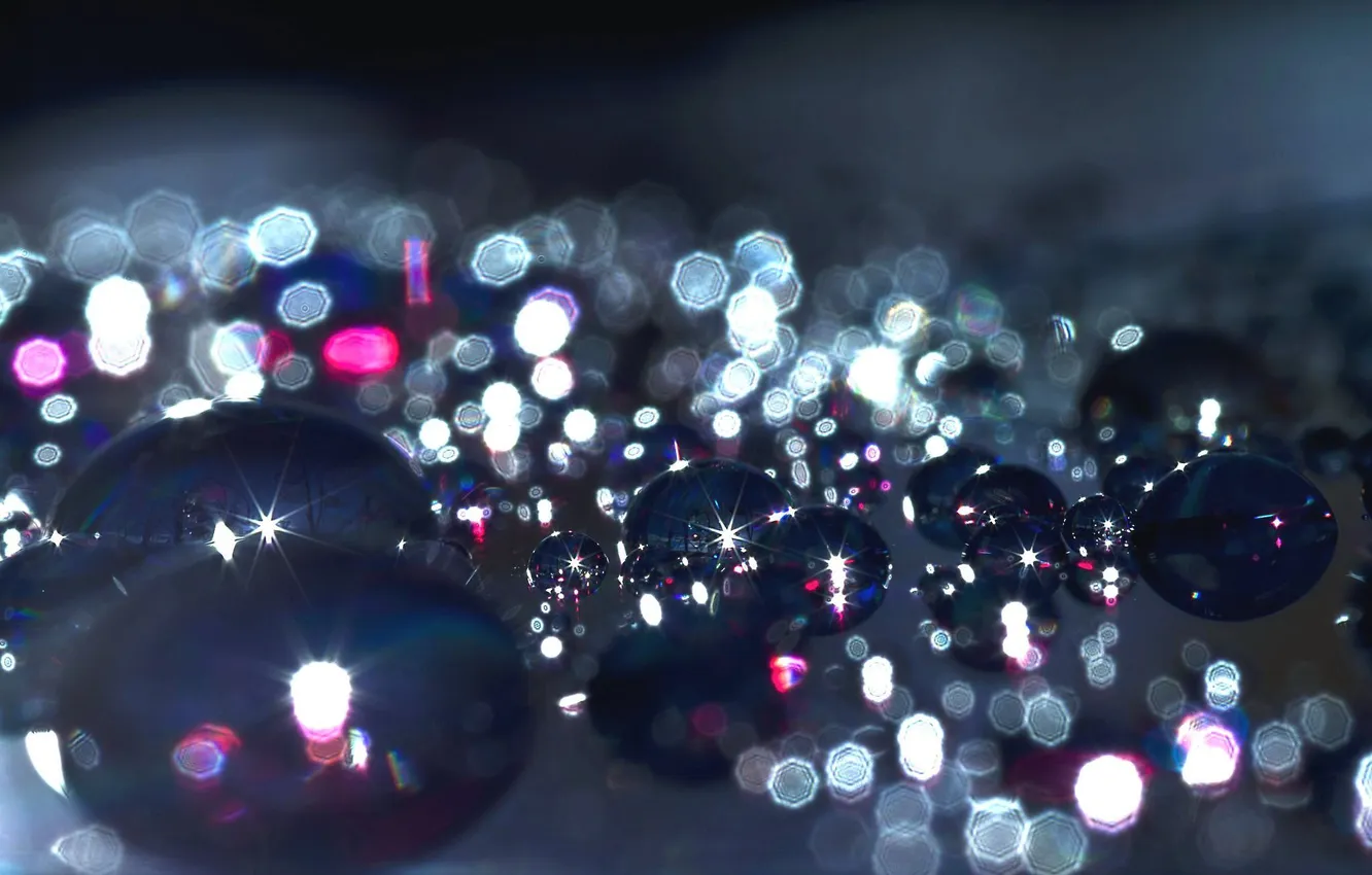 Photo wallpaper balls, blue, glare