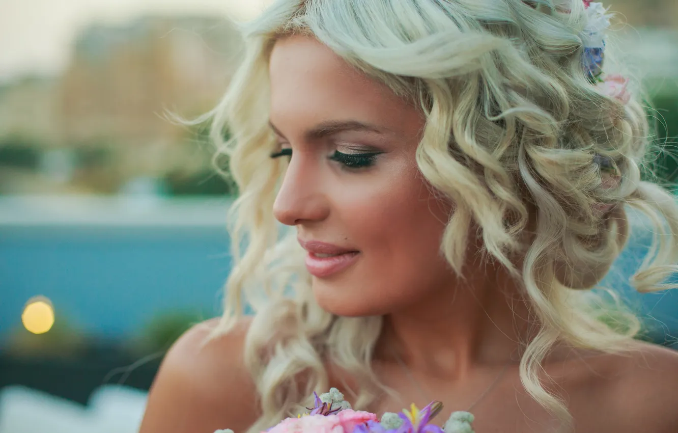 Photo wallpaper eyes, look, face, background, hair, hairstyle, lips