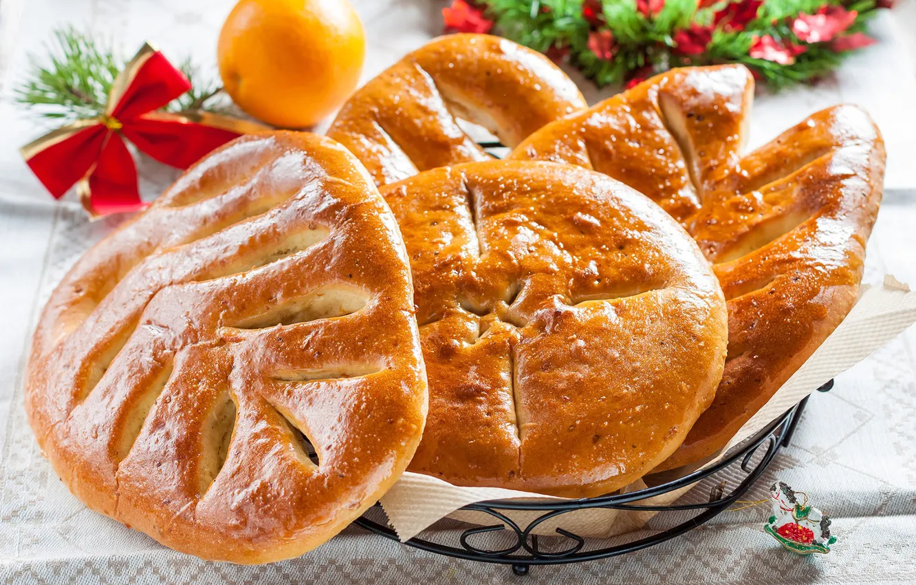 Photo wallpaper muffin, cakes, buns, tangerines