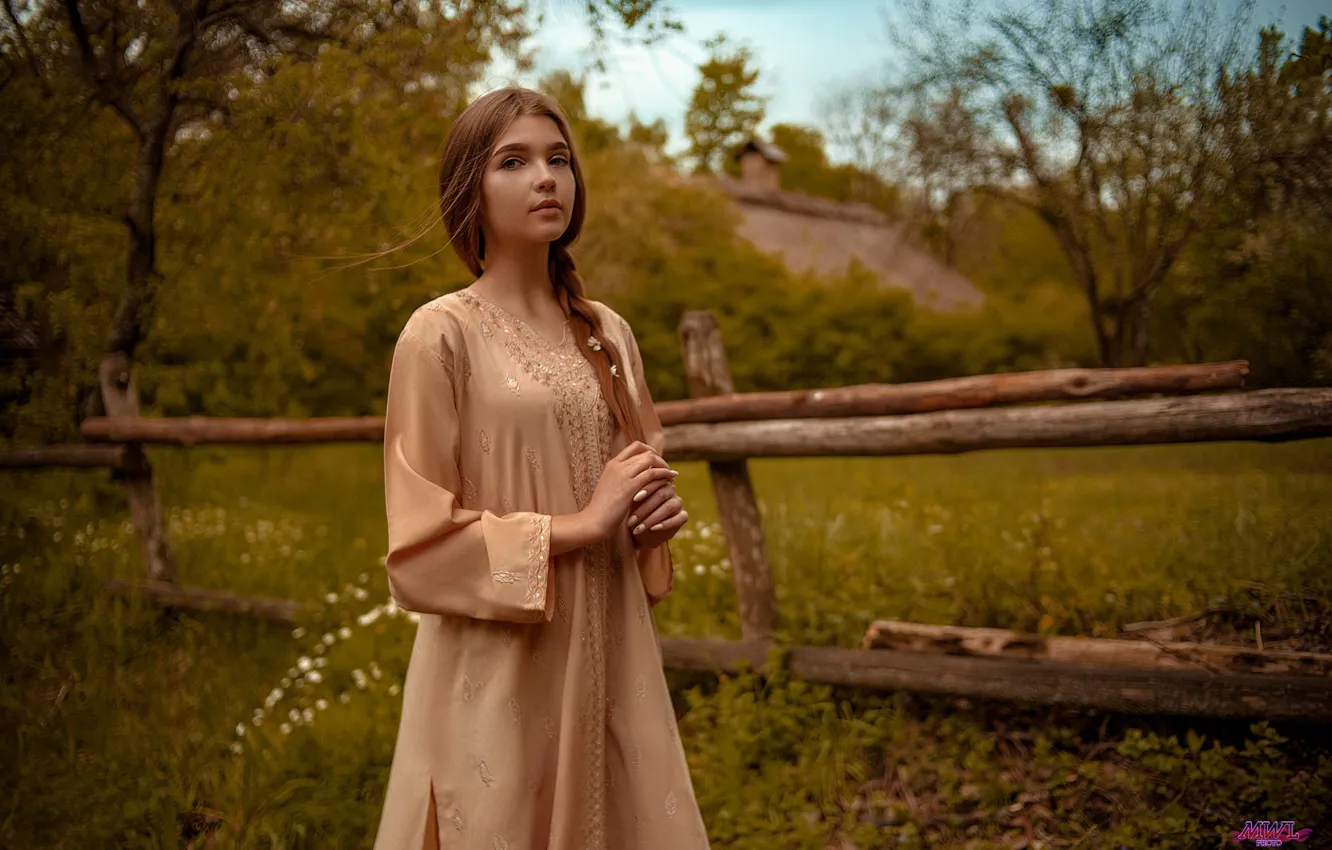 Photo wallpaper dress, girl, curls, Eugene MWL Photo