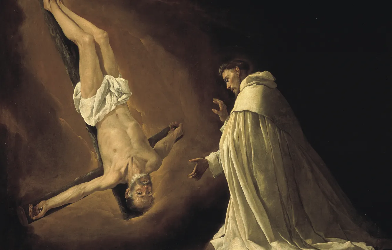 Photo wallpaper 1629, Francisco de Zurbaran, The phenomenon of the Apostle Peter to Saint Peter of Nolasc