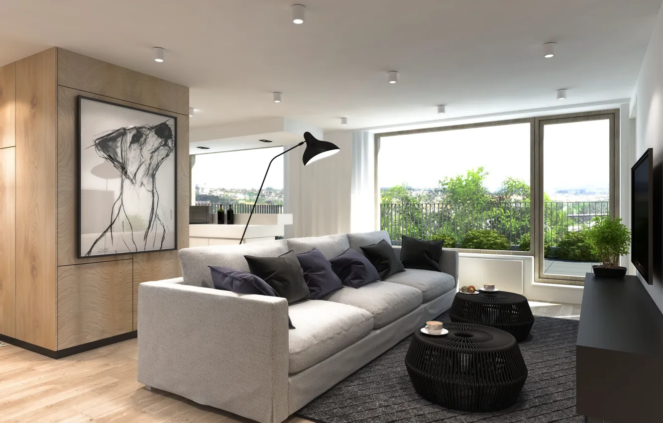 Photo wallpaper design, style, interior, living space