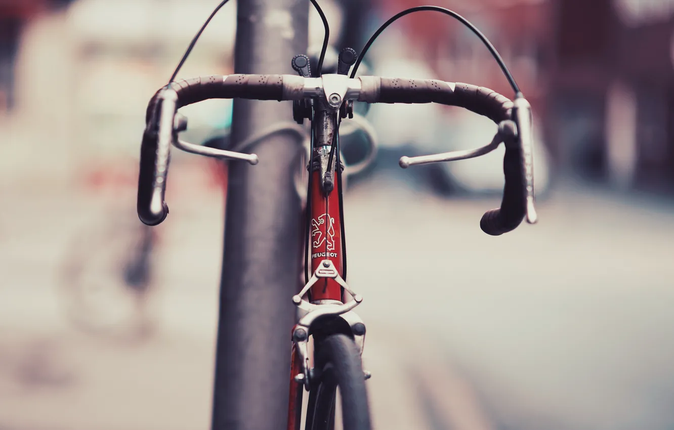 Photo wallpaper bike, street, peugeot