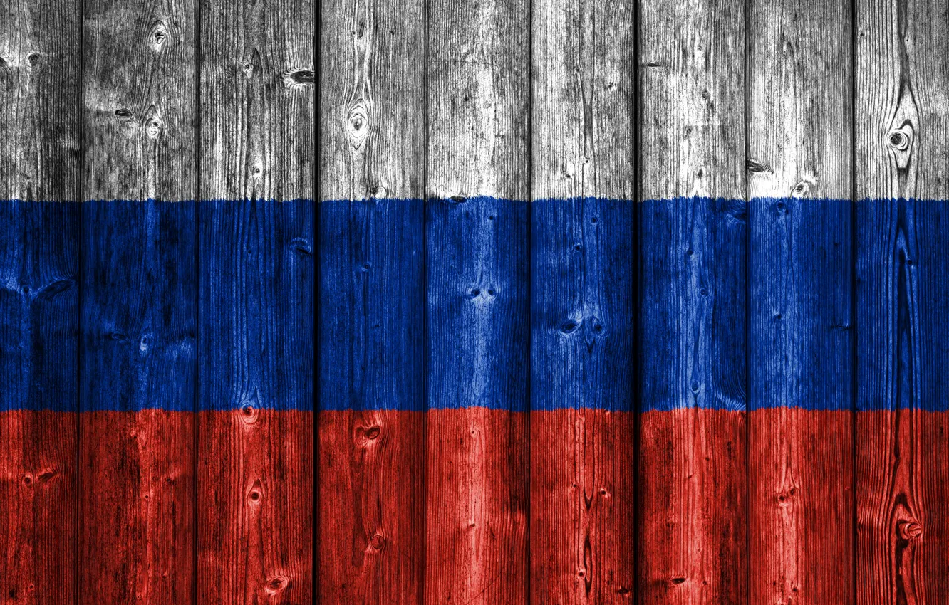 Photo wallpaper Russia, Wood, Europe, Flag, Russian, Russian Flag, Flag Of Russia, National Flag