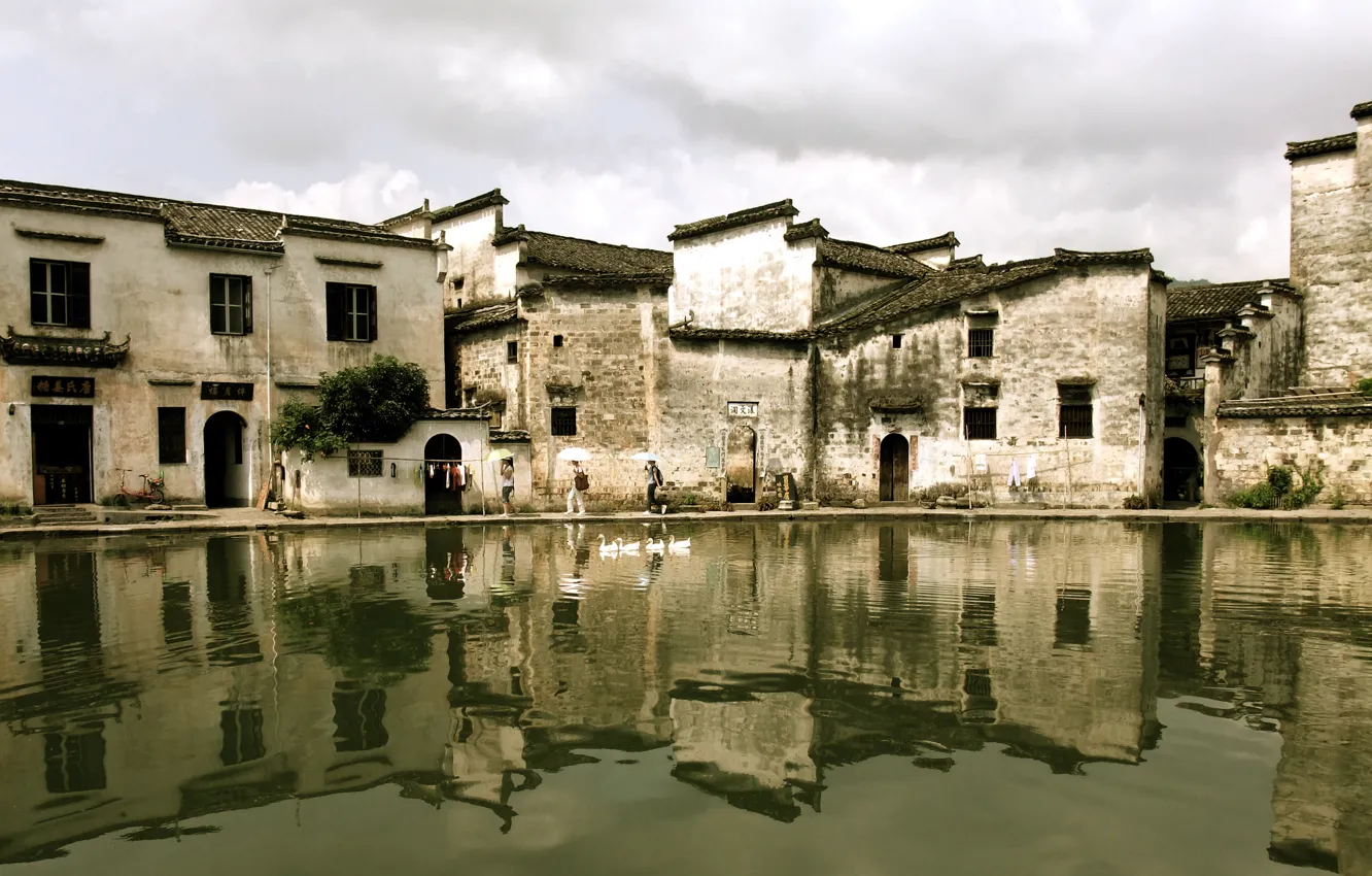 Photo wallpaper the sky, water, the city