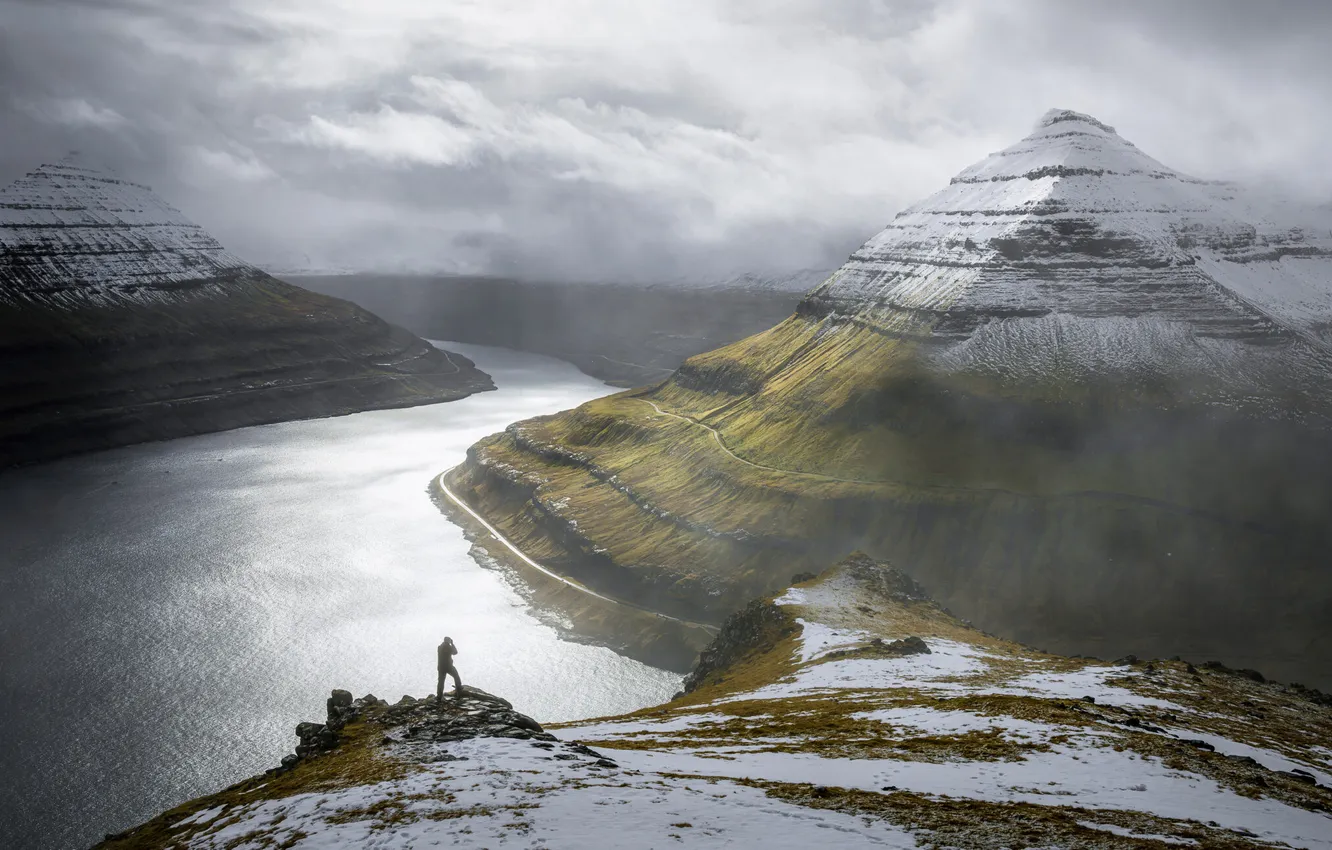 Photo wallpaper landscape, nature, Iceland, fjord