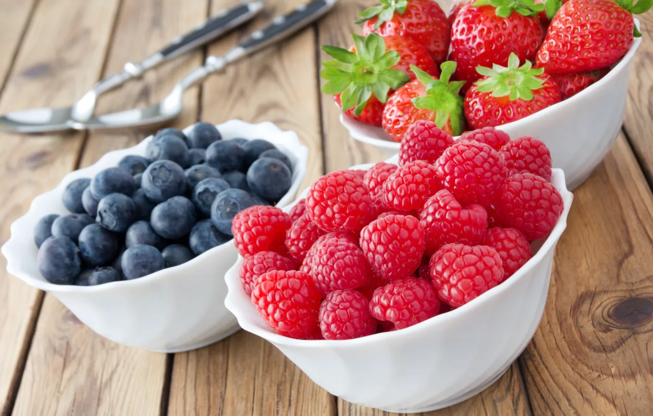Photo wallpaper berries, raspberry, blueberries, strawberry, strawberry, berries, raspberry, blueberries