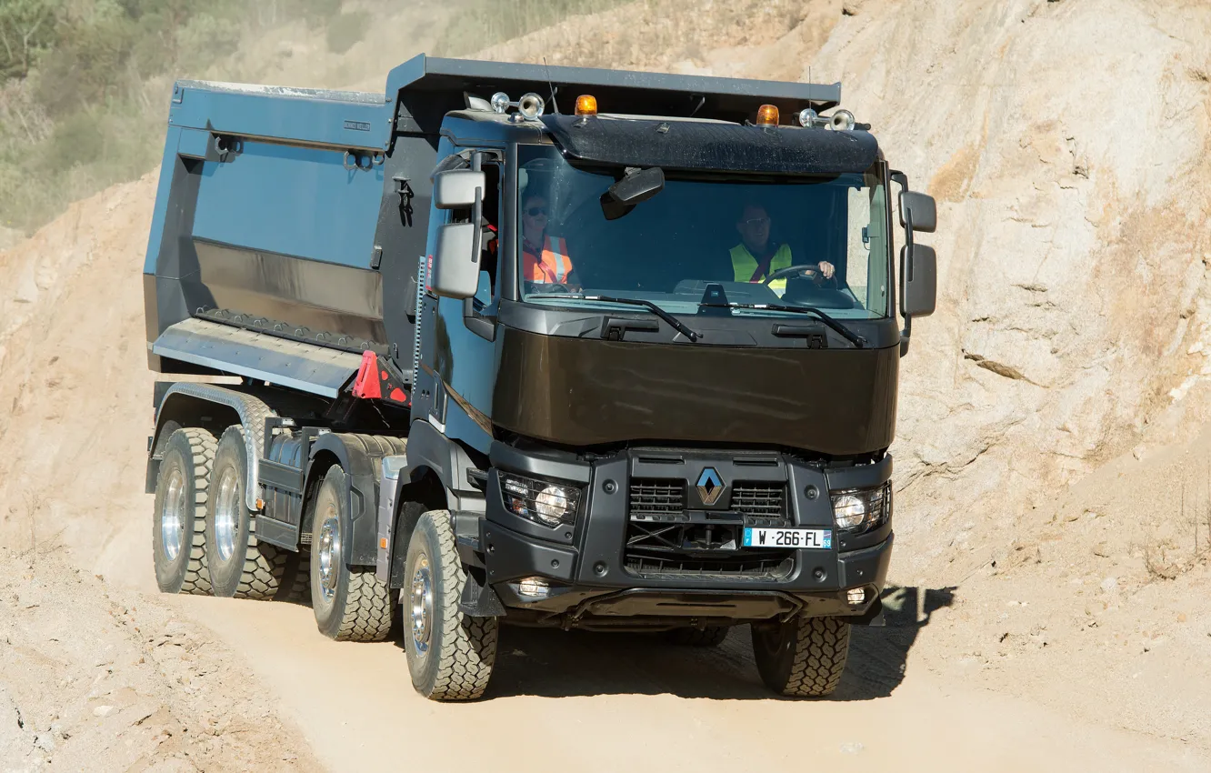 Photo wallpaper Renault, body, quarry, dump truck, four-axle, Renault Trucks, K-series