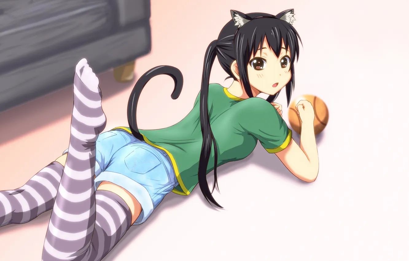 Photo wallpaper the game, the ball, anime, neko, k-on, Azusa Nakano