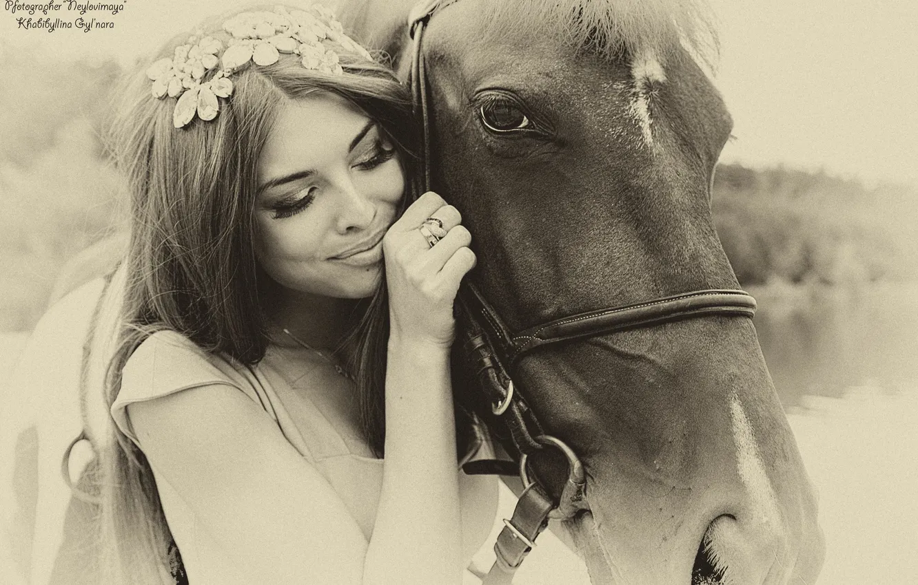 Photo wallpaper girl, horse, photographer, girl, photography, photographer, Gulnara Khabibullina