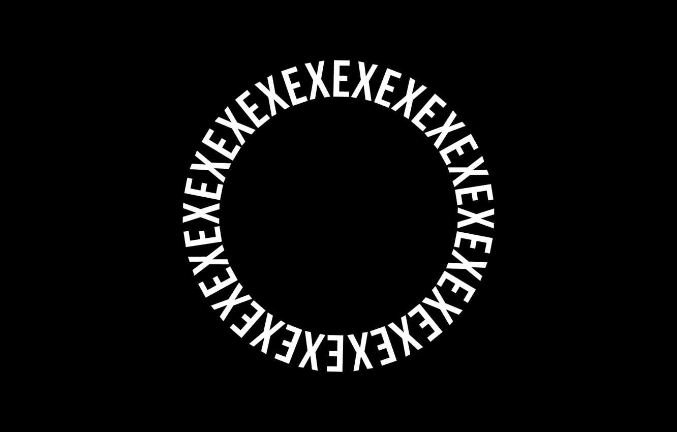 Photo wallpaper circles, letters, black background, HEH