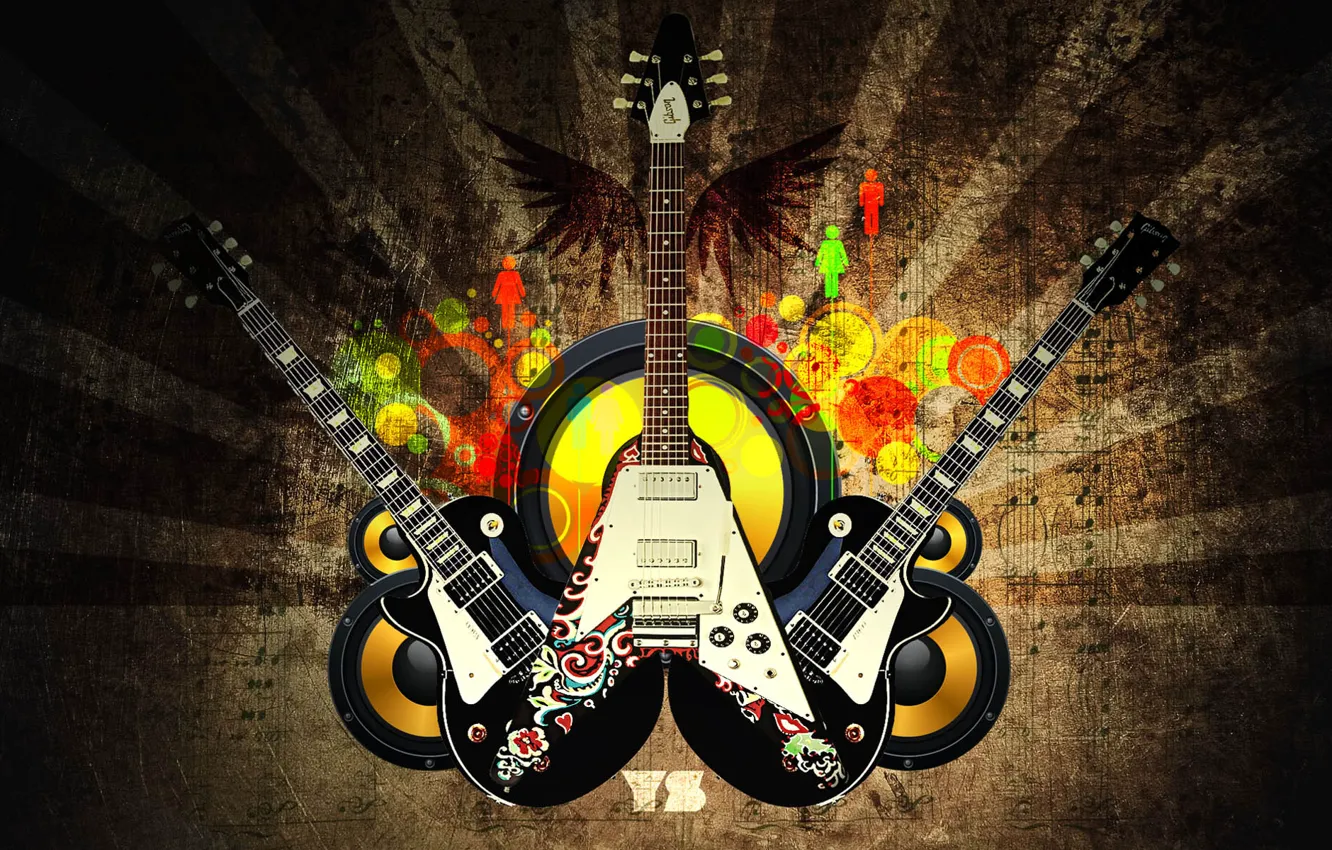 Photo wallpaper guitar, logo, sound