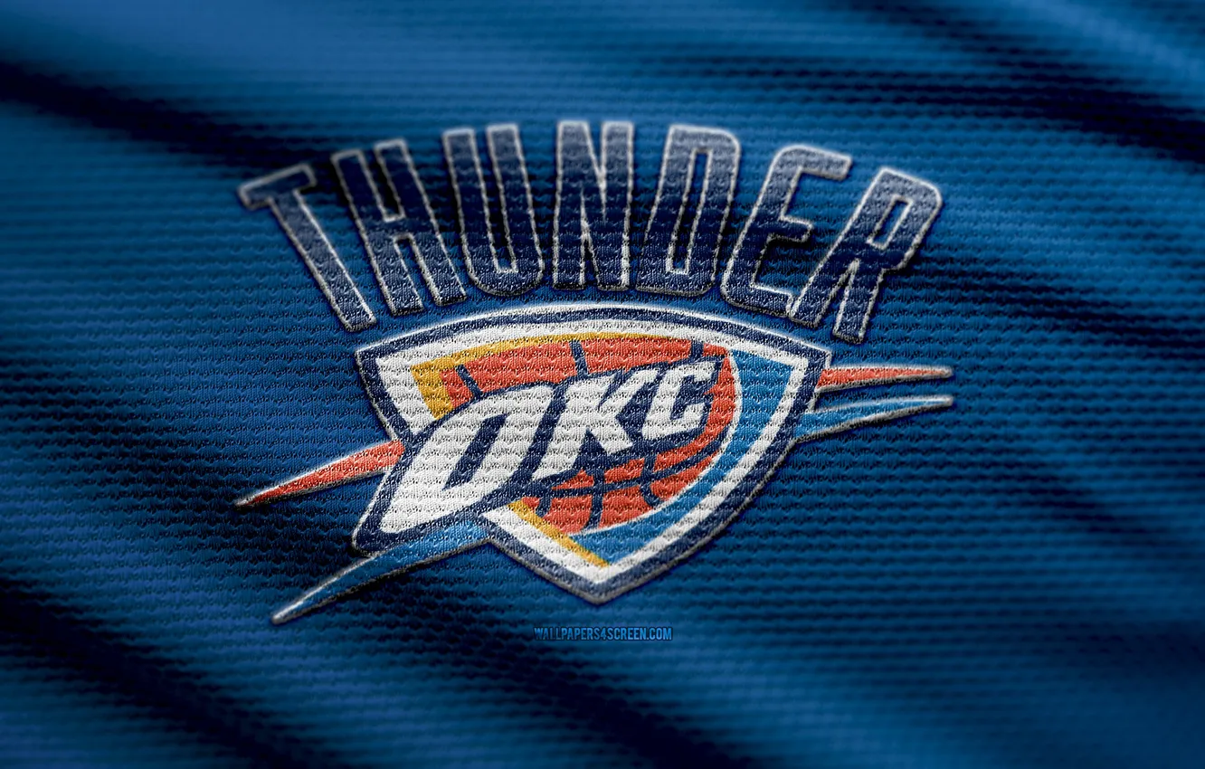 Photo wallpaper logo, basketball, symbol, NBA, Thunder, Emblem, Oklahoma, fabric