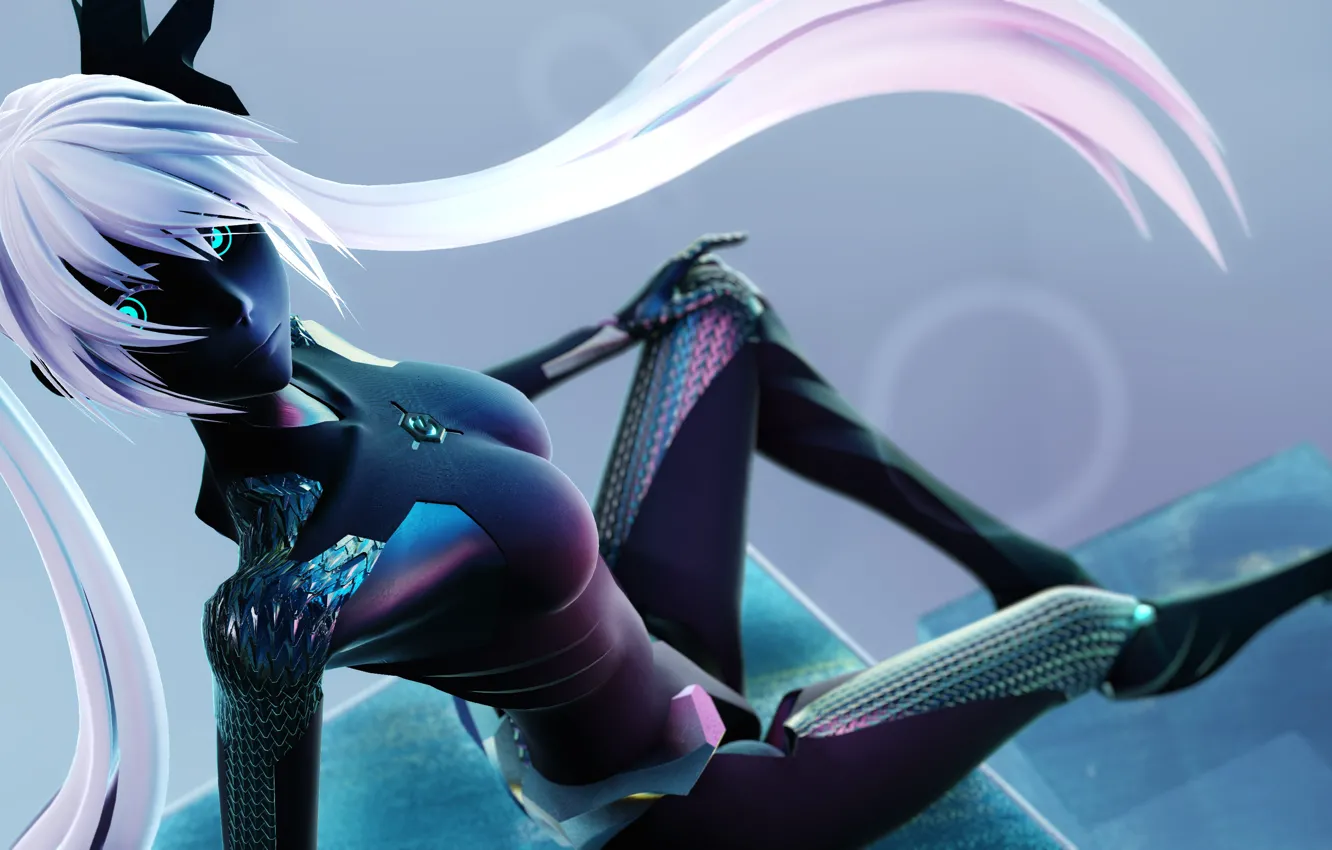 Photo wallpaper vocaloid, hatsune miku, robot, cyborg, Cyberpunk