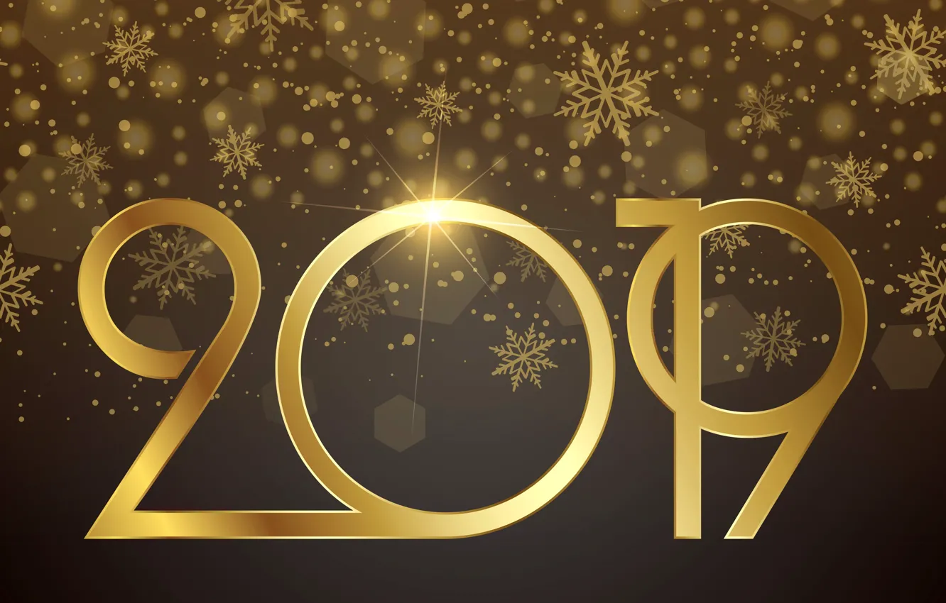 Photo wallpaper gold, New Year, figures, golden, background, New Year, Happy, sparkle