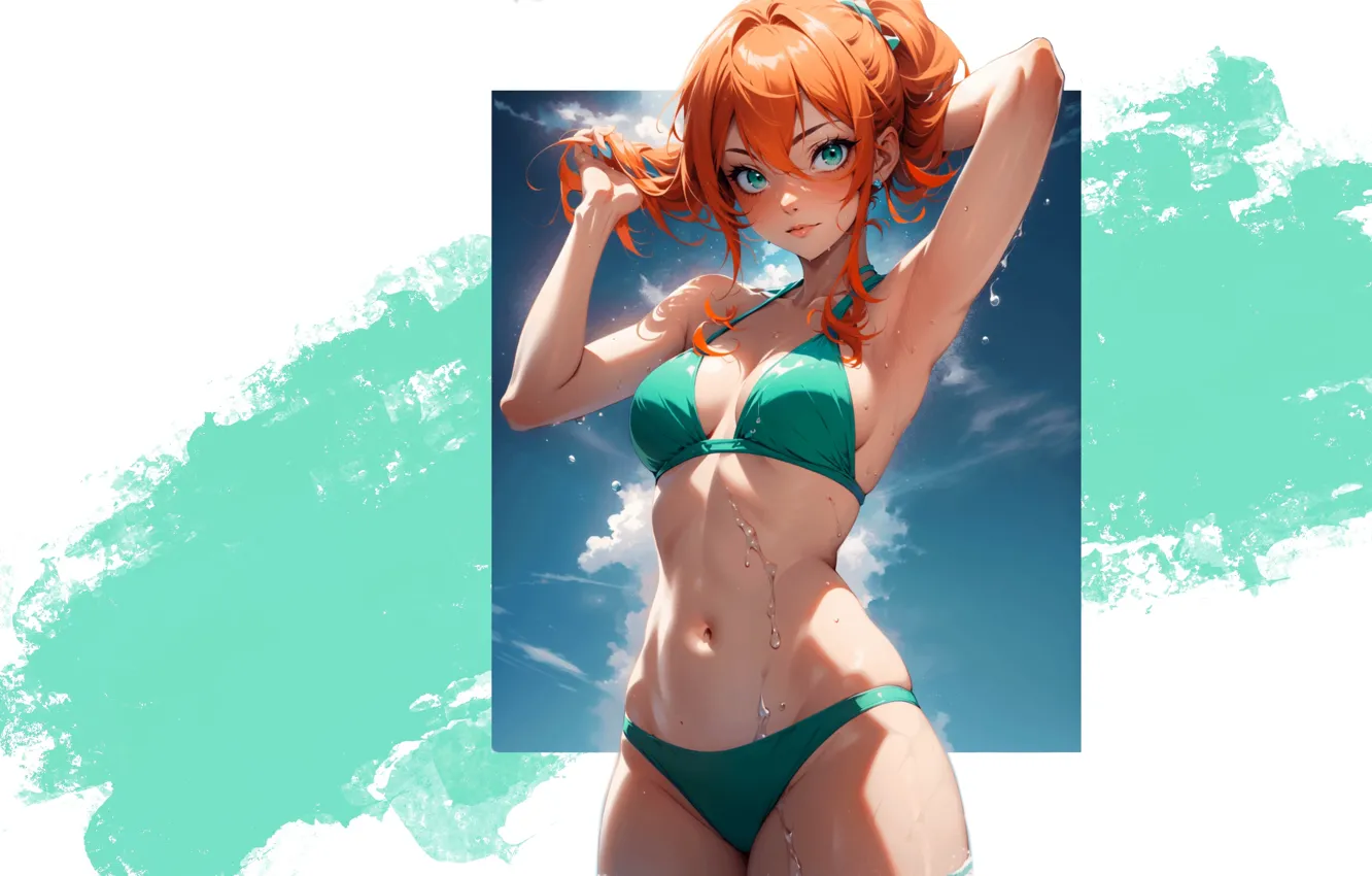 Photo wallpaper kawaii, girl, hot, sexy, nami, red hair, boobs, anime