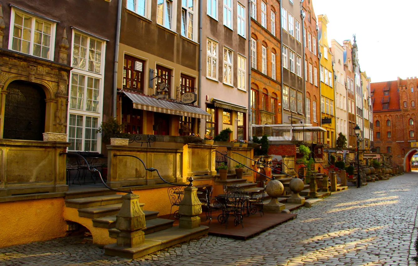 Photo wallpaper city, Poland, Monument, Gdansk, mariacka street, tenement houses