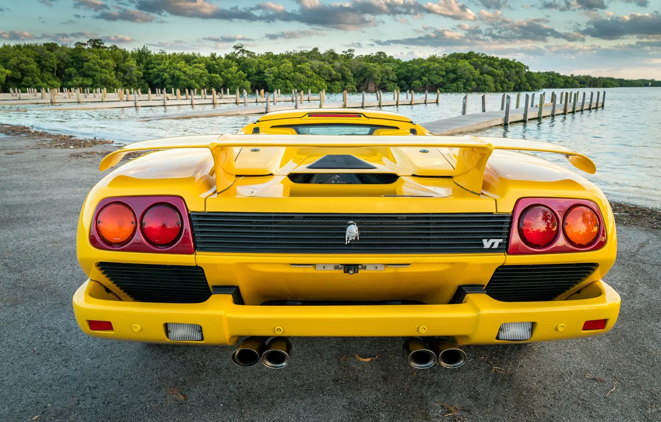 Photo wallpaper Roadster, Yellow, Lamborghini Diablo, Sypercar
