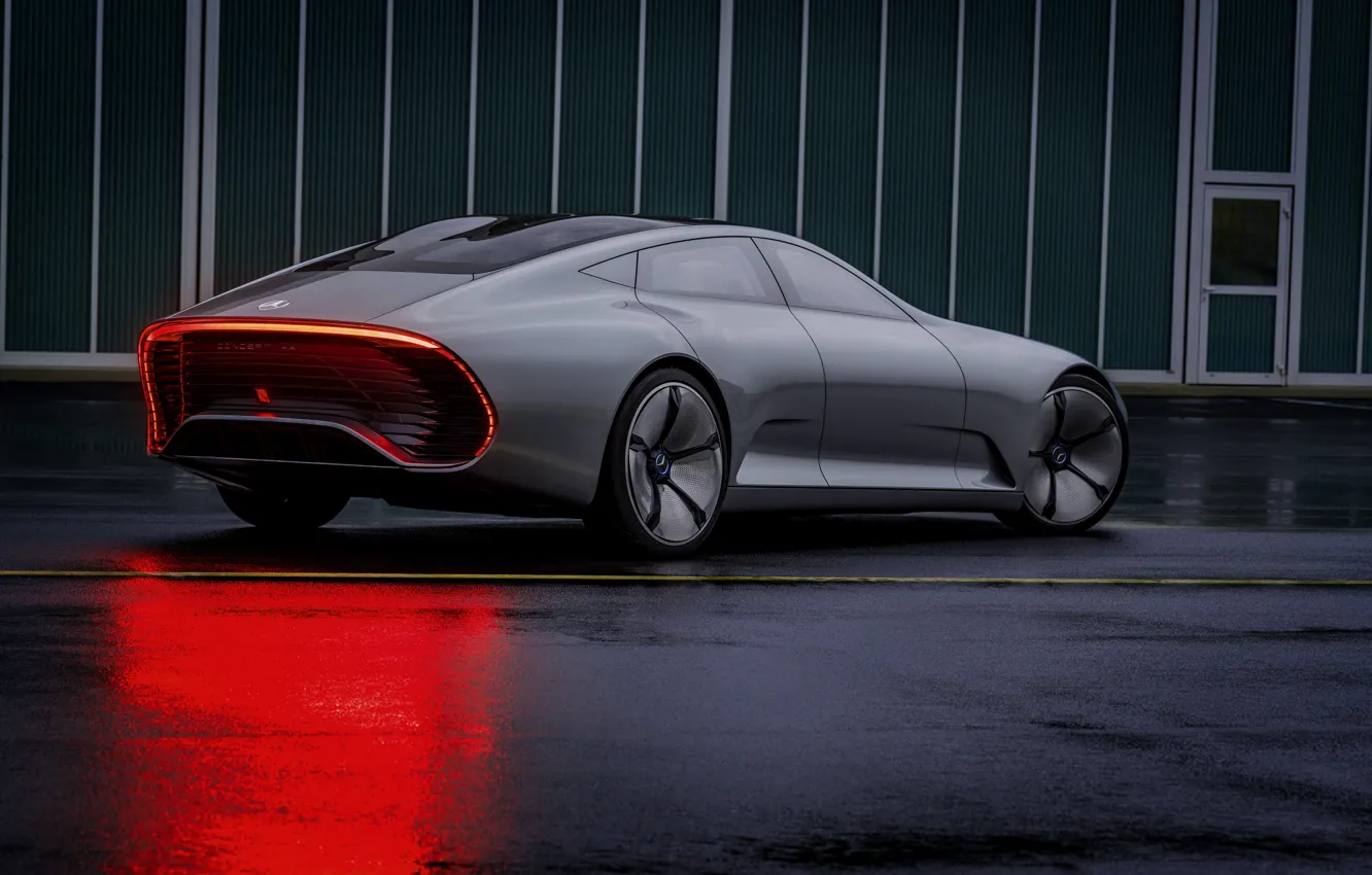 Photo wallpaper asphalt, light, reflection, Mercedes-Benz, 2015, Intelligent Aerodynamic Automobile, Concept IAA