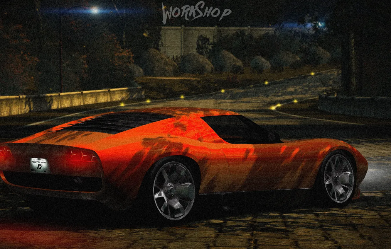 Photo wallpaper Park, orange, Need for speed world, Lamborghini Miura Concept