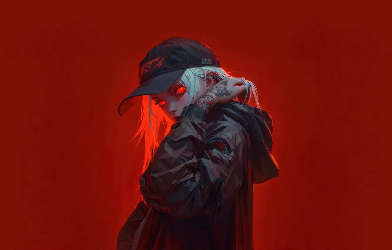 Photo wallpaper anime, girl, anime, Illustration, futuristic, digitalart, Cyberpunk, AnimeGirl