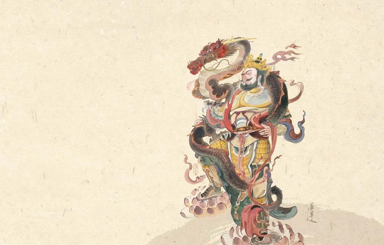 Photo wallpaper dragon, art, male