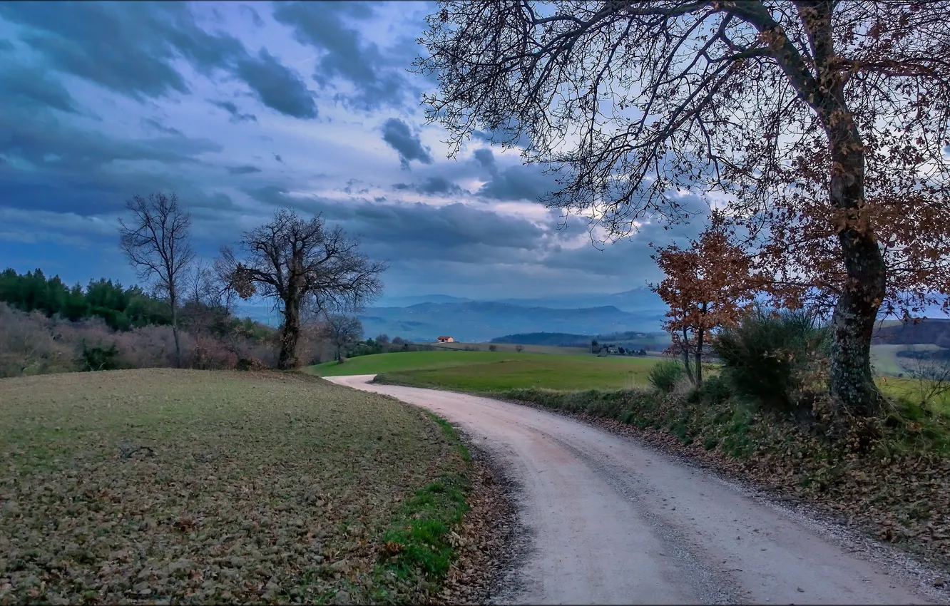 Photo wallpaper landscape, Italy, way, scenery, Strada
