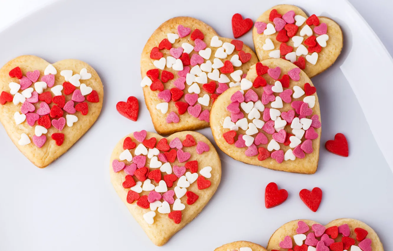 Photo wallpaper love, heart, food, cookies, hearts, dessert, cakes