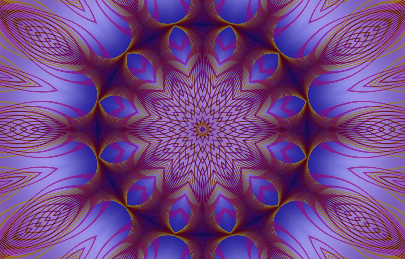 Photo wallpaper purple, blue, abstraction, pattern, fractal, pink, geometry, ornament