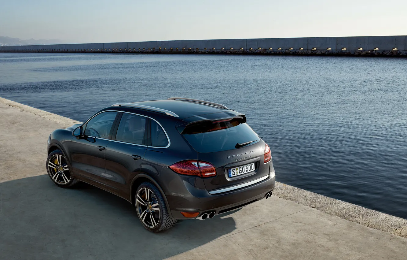 Photo wallpaper Porsche, water, Cayenne Turbo